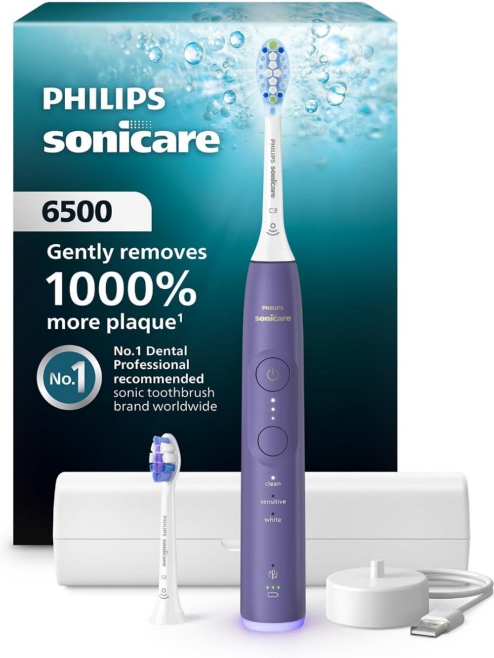 Rechargeable Electric Toothbrush with 2 Brush Heads - Advanced Sonic Cleaning